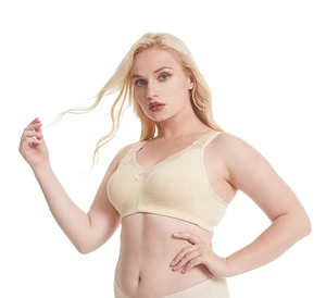 Plus Size Women's Front Closure Elastic Push up Comfort Bras-Spandex/Cotton Sizes M-4XL