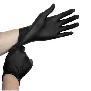 Hot Selling Disposable Nitrile Gloves in Black Color Packing 100pcs Box for Examination Work Safety Gloves Powder Free