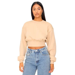 Women Short Fleece Top Modern Design Cozy Fabric Relaxed Shape OEM Factory Production Custom Label Wholesale Street Fashion Wear