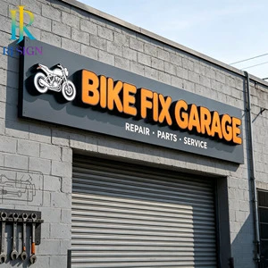 Advertising Custom Sign Led Smoke Shop Enseigne Lumineuse Outdoor Front 3d Logo Led Light Letter For Coffee Shop BikeFix Garage