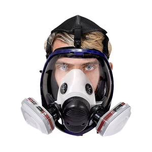 CE Approved Silicone Full Face Anti-Gas Mask Spherical Design Dust & Chemical Protection Large Field View Reusable 3-Layer