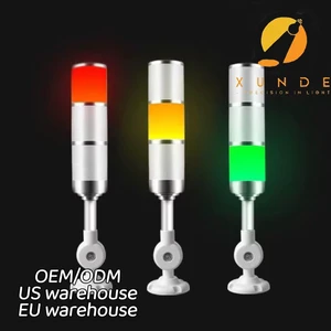 220V Three-color signal Warning Light Aluminum Alloy Bendable Arm LED Three-color Alarm Light with Buzzer