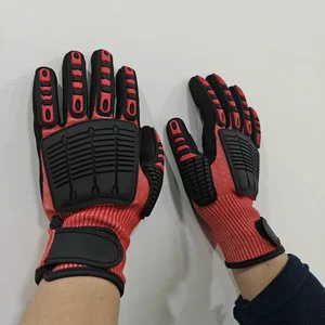 Best Armor HPPE Anti-Impact Nitrile Safety Gloves with Dotted Palm TPR Coating ANSI/ISEA Cut Level 5 EN388 Tear Rating 1