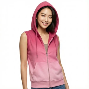 Stylish Printed Sleeveless Hoodie Tank Top Lightweight Casual Wear Top For Workout And Street Fashion