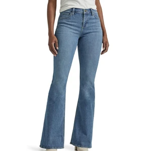 2026 New Style High Quality Solid Color Women's Denim Casual Jeans Wide Leg Flared Pants Vintage Retro Spandex