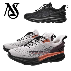 Unisex Fashion Anti-Slip Cushioned Running Shoes Knit Upper MD Foam Sole TPU Heel Support Pull-Tab Laces for Quick Wear