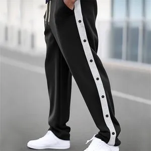 Jogging Bottoms Men's Cotton Sweat Trousers Breathable Wide Trousers Elastic Waist Sports Trousers Plain Relaxing