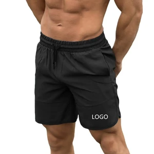 Wholesales 7'' Inch Nylon Spandex Workout Shorts Fitness Mens Gym Shorts With Zipper Pocket Running Shorts