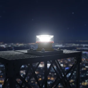 ICAO FAA Solar LED Navigation Aviation Obstacle Light High Visibility Aircraft Obstruction Light IP65 Rated 360 Degree Beam