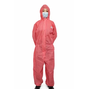 Fairtech Disposable Anti-static Level D Food Grade PPE Coverall Suit with Welded Seams and Polyester Sleeves for Cleanroom Use