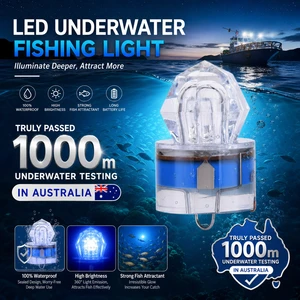 IP68 Waterproof Green LED Underwater Fishing Light Deep Drop Fish Attractor Lamp for Offshore Tuna Squid Saltwater Fishing