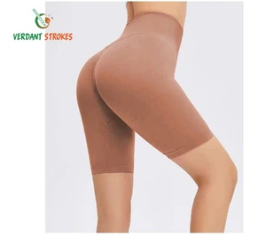 Verdant Strokes Lightweight High Waist Breathable Eco-Friendly Gym Workout Shorts Yoga Wear for Women Custom Logo Wholesale