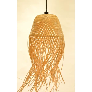 Handmade Natural Woven Lamp Shade Large Bamboo Rattan Pendant Light for Interior Decoration for Home or Hotel