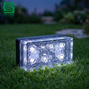 Solar Glass Brick Light 2700K Soft Warm White LED Dimmable Battery 180 Beam Angle for Garden Lighting