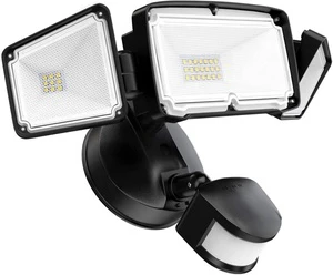 ETL IP65 Waterproof Double Three 2/3 Adjustable Heads 28W 30W 40W Outdoor Flood Light Fixture Motion Sensor LED Security Light