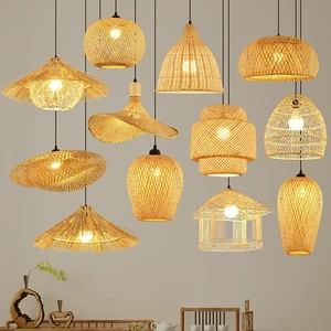Hot Trend Decoration Bamboo Rattan Pendant Lamp Handmade Light for Cafe, Restaurant