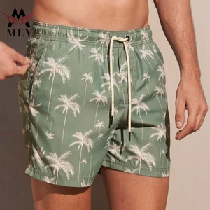 Quick Dry Short Mens Beach Swim Shorts Plus Size Printed Waterproof Swimming Bathing Suits Swim Trunks For Men