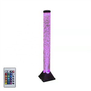 Acrylic Floor Standing LED Water Bubble Lamp RGB Lights Remote Control Customizable Size Black/White Home/Hotel/Restaurant Decor