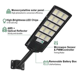 New Arrival Product ABS IP65 Solar Street Lamp Solar Powered Security Street Light for Garden and Deck