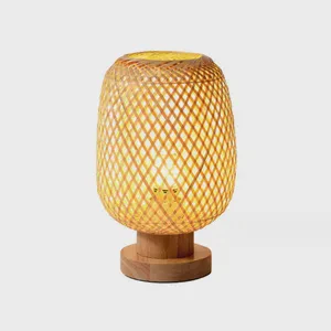 Natural Bamboo Table Lamp for Commercial and Residential Spaces Offering Soft Illumination and Eco Design