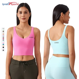 Popular High Quality Deep U Beauty Back Women Active Wear Yoga Gym Crop Tank Top Custom High Impact Sports Bras for Women