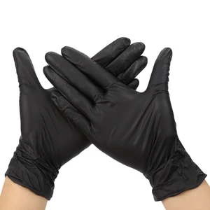 Food Grade 100pcs Blue Orange Black Soft Safety Powder Free Disposable Nitrile Gloves Wholesale Suppliers