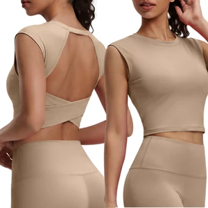 Women Hollow Out Back Yoga Vest with Removable Padding Sleeveless Breathable Sports Tops Gym Fitness Running Workout Tops