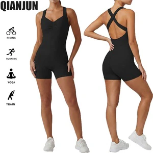 New Sports Bodysuits One Piece Yoga Jumpsuits for Women Gym Wear Running Training Exercise Short Sports Jumpsuit