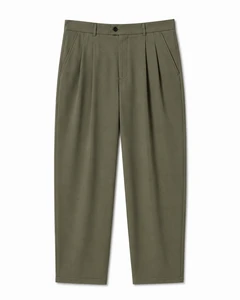 Women Pleated Casual Trousers Mid Waist Straight Fit Full Length Office Pants Zipper Fly Anti-Wrinkle OEM ODM
