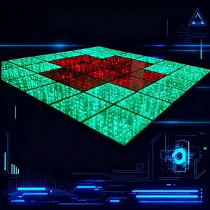 UNOXINE 50x50cm Interactive 3D LED Dance Floor with DMX Control RGBW LEDs Stepless Lighting for Weddings & Parties