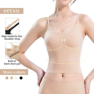 Wholesale Custom Plus Size Seamless Fixed Chest Pad Adjusted-straps Summer Short Crop Top Femme Breathable Women's tank Tops