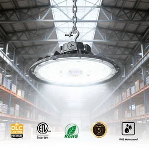 Fast Shipping Industrial Highbay Lamp 200-150-120W 3CCT IP65 Waterproof Pendant LED UFO High Bay Light for Warehouse Factory