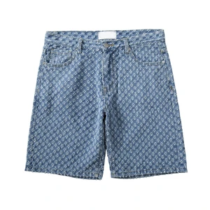 RTS Summer Hot Trend Jacquard Design in Stock Loose Men's Denim Shorts