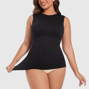 Plus Size Seamless Shapewear with Wide Shoulder Straps Sexy Women's Underwear Sleeveless Vest for Body Shaping tank Top