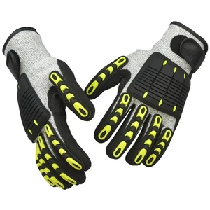 Industrial Mechanical Workwear Labor Impact Resistant Leather Gloves Anti-Vibration Strong Grip Customizable Safety Gloves