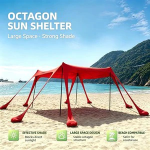 8 Legs Beach Canopy Tent,Summer Outdoor Sun Shelter Large Shade Awning For Camping Picnic Beach Travel