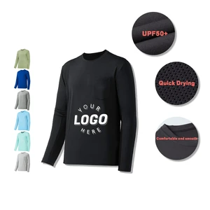 Custom logo Summer Men's UPF 50+ Long Sleeve T-shirt UV Fishing Hiking Quick Drying Clothes Sports Shirt Sun protection Clothing