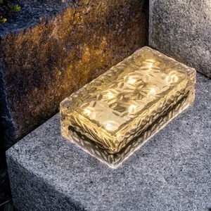 Outdoor Solar Ice Cube Waterproof Garden Landscape Decoration Ice Brick Lamp Glass Floor Tile square Buried Garden Lamp
