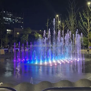 2026 New Year Style Dry Deck Fountain with Light &music Interactive Fountain Outdoor Include Outdoor Swimming Pool Fountain