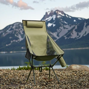 Wholesale Outdoor Ultra-Light Portable Space High Back Aluminum Alloy Ultralight Light Weight Fishing Camping Folding Moon Chair