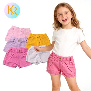 KR Highwaist Kid Pant Jean Shorts For Summer Higher Quality Color Denim With Hole Toddler Girl Kerui Casual OEM Service
