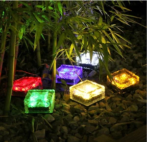 Nicro Retro Glass LED Ice Brick Cube Light Buried Outdoor Lawn Garden Step Landscape Decoration Atmosphere Solar Lantern