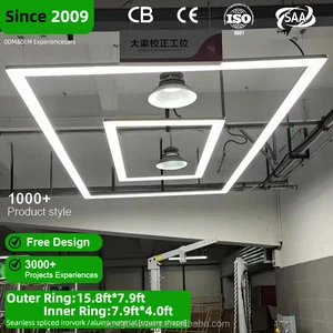 Portable LED Ceiling Square Light for Car Workshop Aluminum Body Dimmable RGB Emitting AC Power for Garage Decorative WAREHOUSE