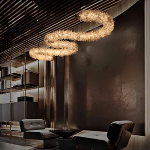 Natural Crystal Chandelier Bedroom Living Room Dining Room Luxury Villa Hotel Crystal Stone Pendant Light