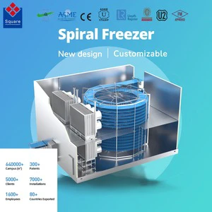 Compact Footprint Spiral Flash Freezer New Design Airflow Design Automatic Quick Freezer With CIP System