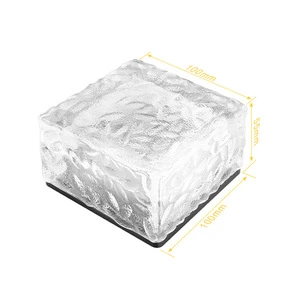 LED Stainless Steel Solar Ice Cube Brick Lamp IP67 Waterproof RGB 6000K Daylight Landscape Garden Paver Path Lights Patio