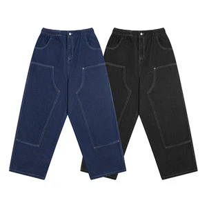 Factory Direct Sale Men's Large Size Gray Straight Slim Jeans Pants Elastic Casual Vintage Style Denim for Summer Light Knitted