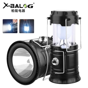 2-in-1 USB Solar Charging Retractable Folding Camping Lantern, Frosted Handheld COB Camping Light For Outdoor Use