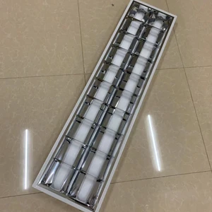 0.25mm Thickness Iron Aluminum Gridsplate Louvers T8 Grille Lamp 3x18w Led Grille Light 600x600mm
