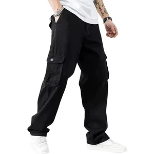 Classical Design Winter Solid Fashion High Quality Plus Size Men's Straight Slim Fitted Stretchy Denim Jeans Breathable